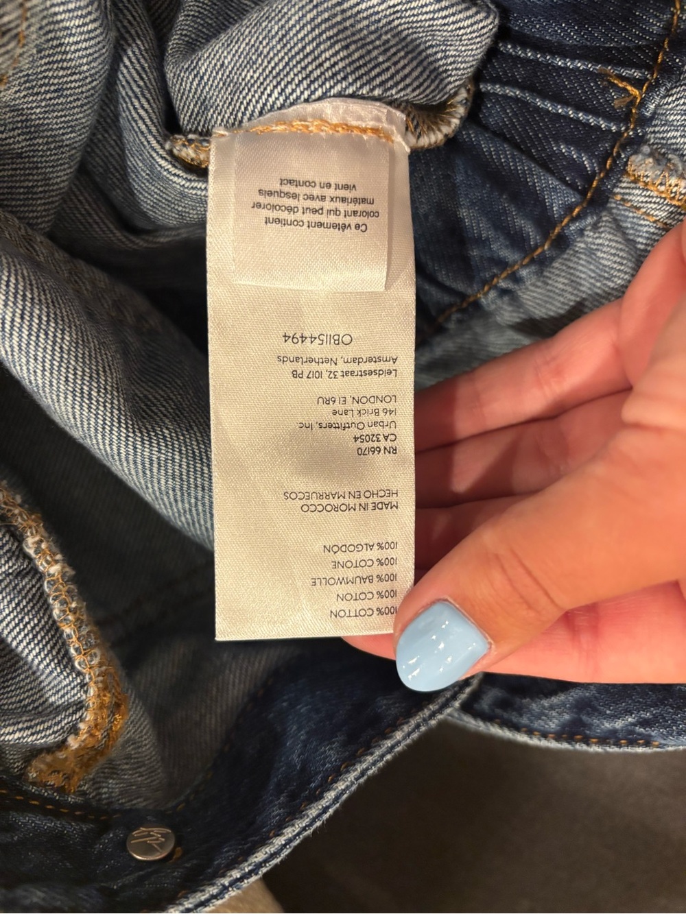 Free People x We the Free Marci Denim Jumpsuit Coveralls Blue XL OBII54494 - Picture 13 of 13